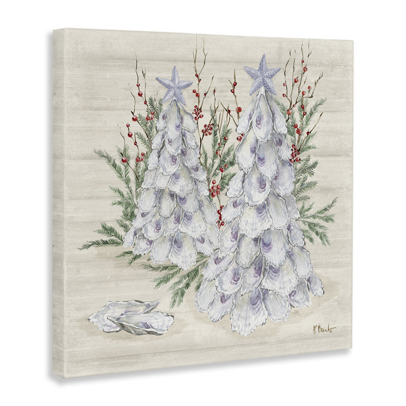  «Seashells & Holly Trees», art mural sur toile par Paul Brent, H 17 po x l 17 po