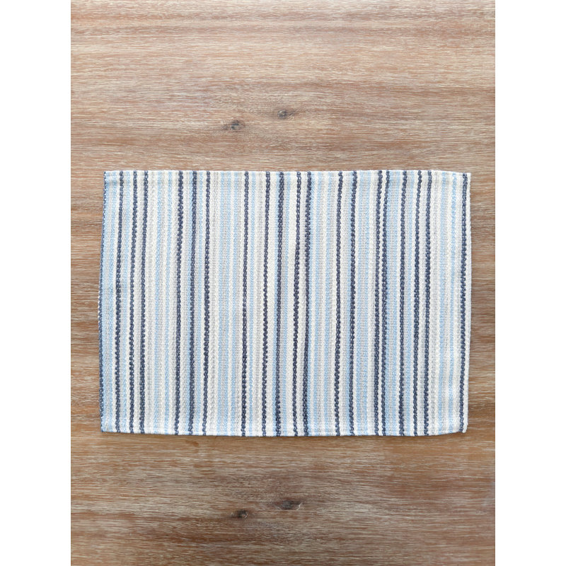 Blue and White Striped Acrylic Rectangle Placemat