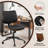 CLATINA Armless Home Office Chair, Desk Chair with Wheels, Adjustable Height Reading Chair, Leather Mid Back & Swivel Computer Chair, Modern Walnut Chairs with Back for Studio Meeting Room(Black)