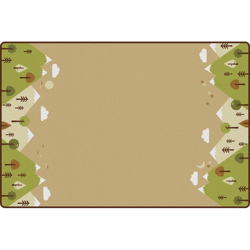 Tapis décoratif touffeté brun clair / brun / vert Tridil Mountains KIDSoft, Rectangle 6 pi x 9 pi