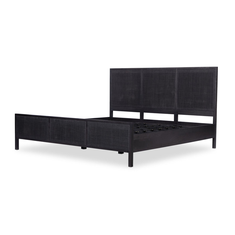 Sydney Bed, King, Black Wash W/ Black Cane