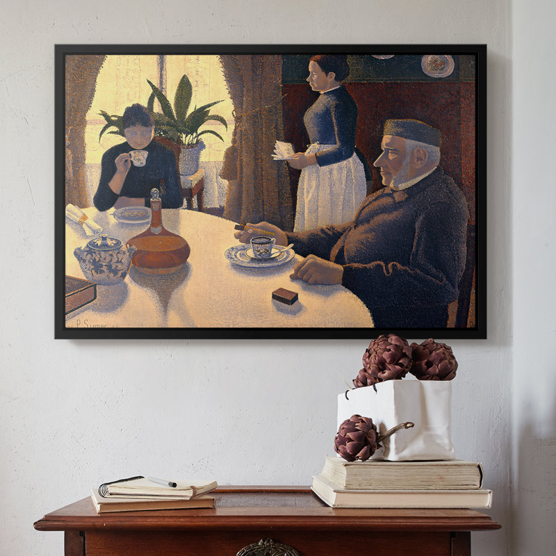 La salle à manger (déjeuner), 1886-1887 - Paul Signac, toile tendue avec châssis, 16 x 24, Doré