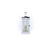 White with Chrome Roof Wooden Lantern with Battery Operated Candle