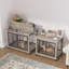 Table d'appoint pour meuble pour chien avec roulettes, portes doubles et plateau relevable gris (l 38,58 po x P 25,5 po x H 27,36 po)