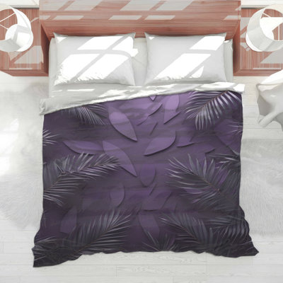 Purple Palm Leaves Comforter