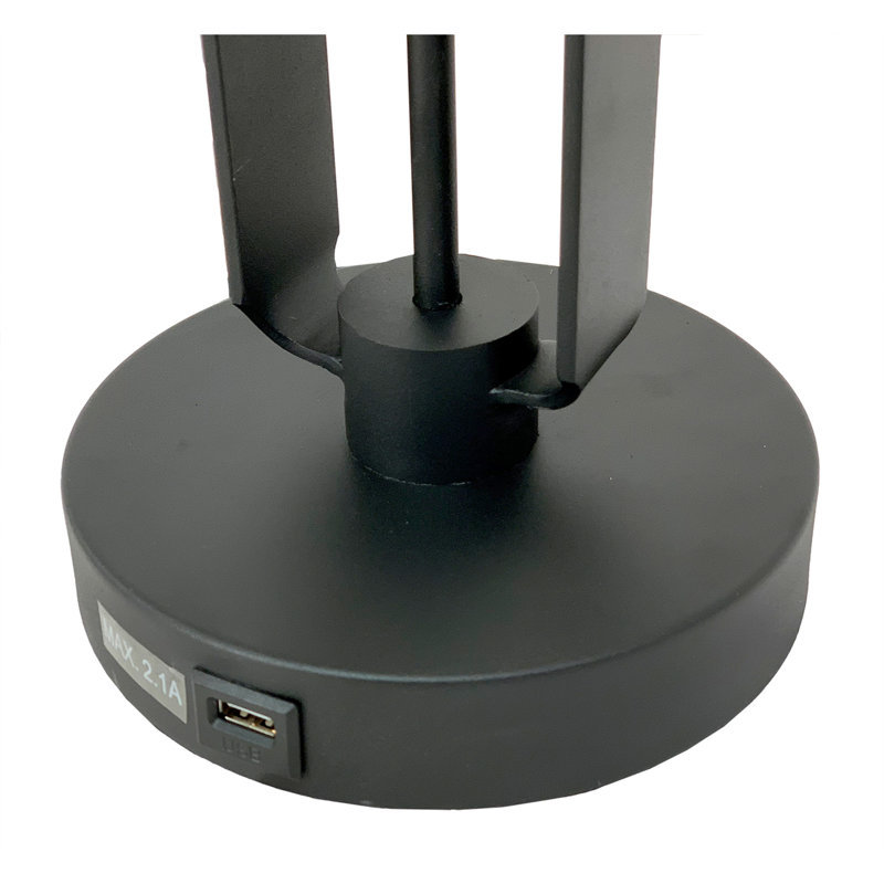 LAMPE DE TABLE CAGE INDUSTRIELLE H 26 po NOIRE, Non
