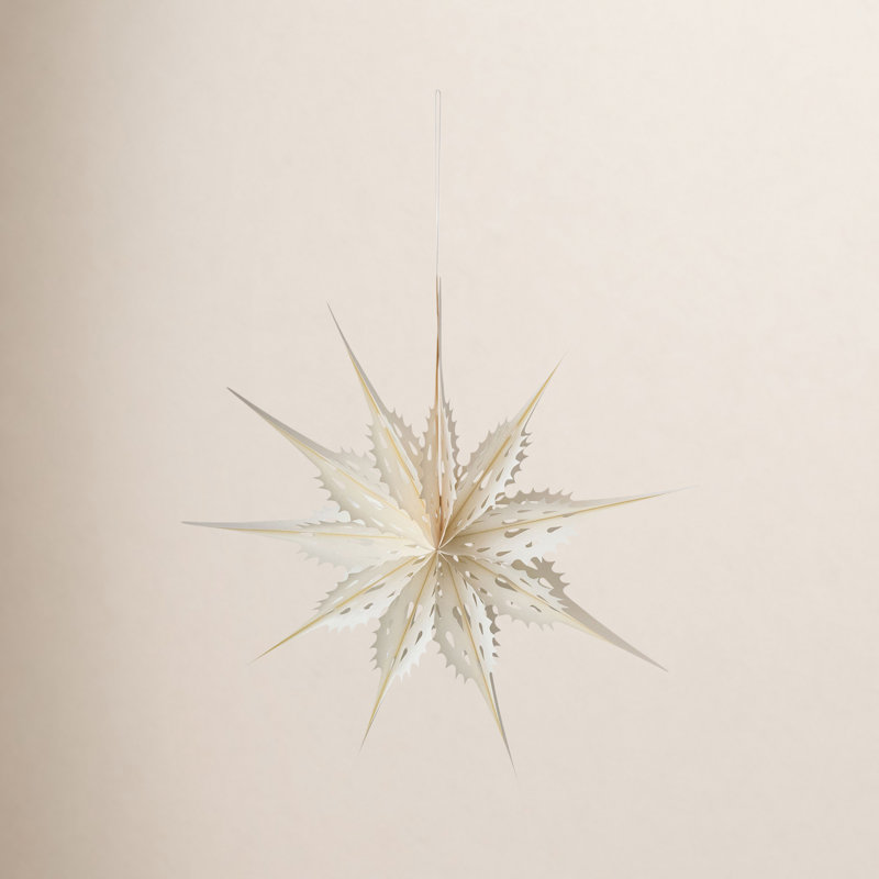 Ivory Recycled Paper Snowflake Ornament