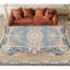 Hand-Knotted High-Quality Blue and Gold Area Rug