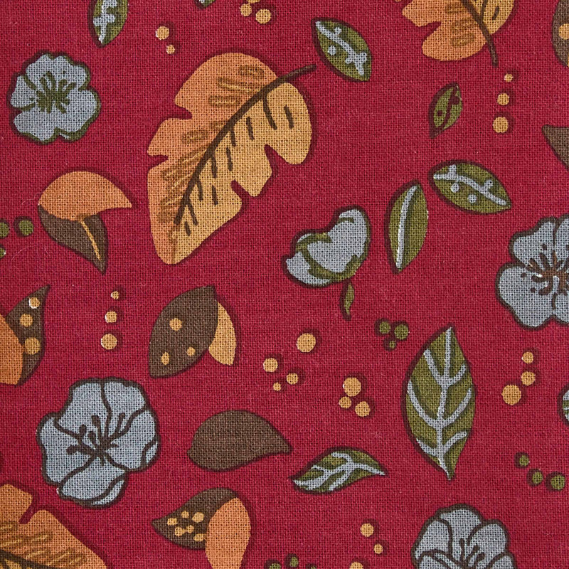  Coriander Leafy Floral Red Napkin Set of 4