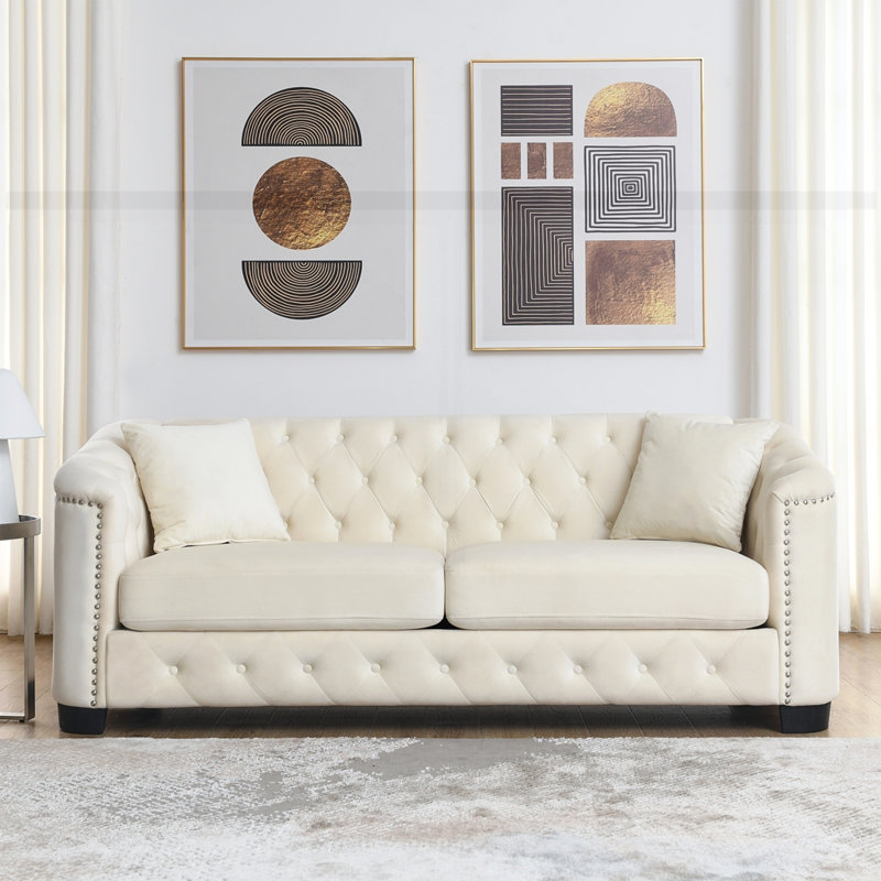 Canapé 77 po 3 places, Beige