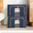 Steel Frame Storage Box, Cloth Storage Box for Quilt Storage Box Folding Wardrobe Fabric Extra Large Storage Bag with Clear Window, Sturdy Zippers(Set of 3)-1528841573-1528841570
