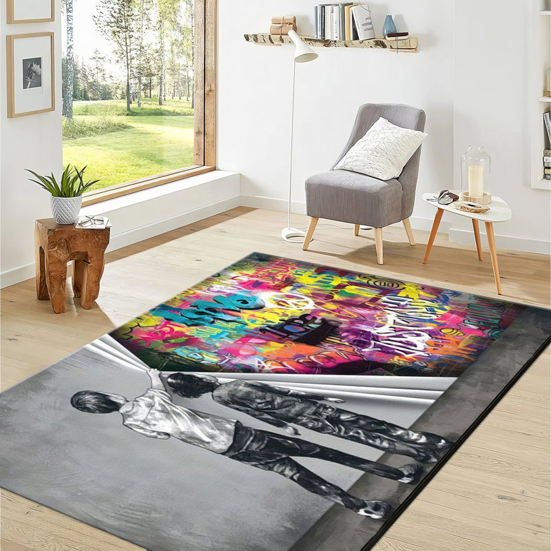 Floral Symphony Soft Non Woven Printed Area Rug for Living Room Bedroom and Office Spaces, Rectangle 5'11" x 9'2"