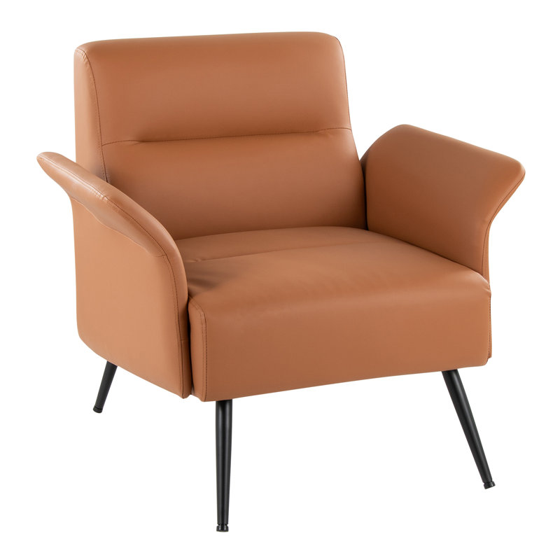 Petal Accent Chair, Camel  Faux Leather