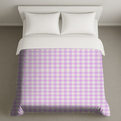 Purple White Gingham Duvet Covers