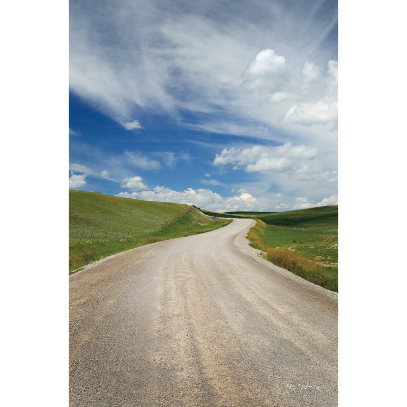 «Gravel Road Near Choteau Montana II» par Alan Majchrowicz, reproduction d'art sur toile tendue, H 12 po x l 8 po, Non