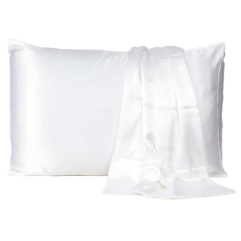Taie d'oreiller en satin , Standard, Argent