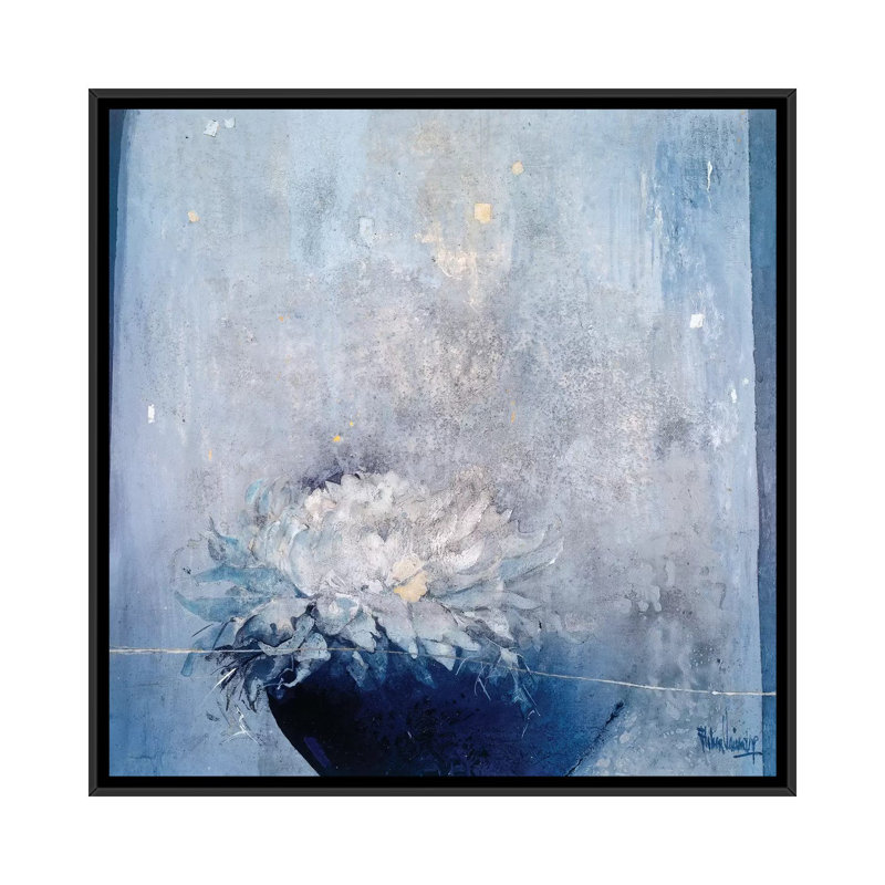 « blue magnificence ii », reproduction d’impression sur toile tendue, H 18 po x l 18 po x P 1,5 po, Toile avec cadre noir