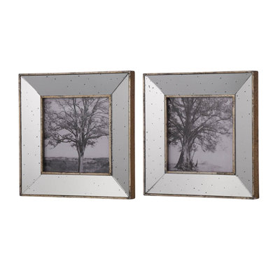 Idil Gray Mirrored Picture Frame - Set of 2