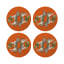 Sous-verres ronds zèbre en cuir végétalien orange-1222243074