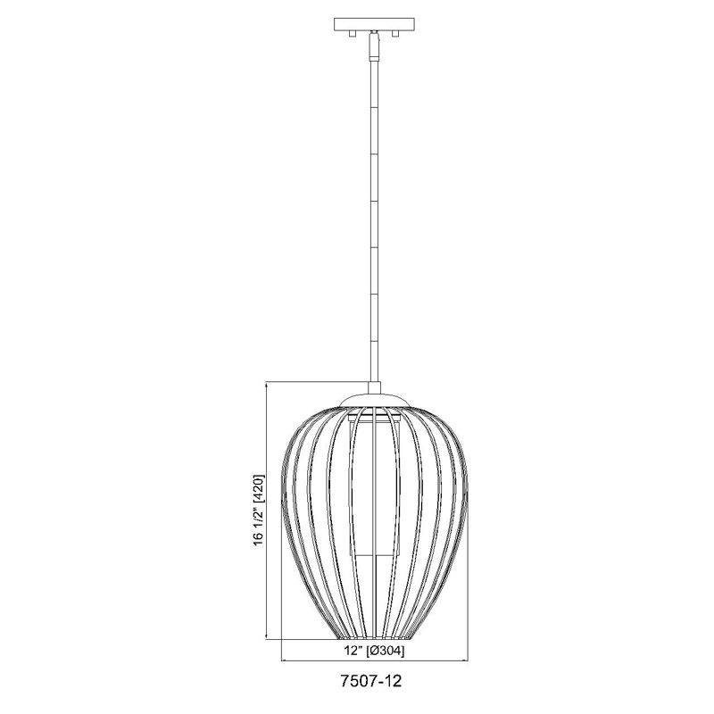 Luminaire suspendu 1 lumière Burakcan, H 97,5 po x l 12 po x P 12 po, Blanc texturé
