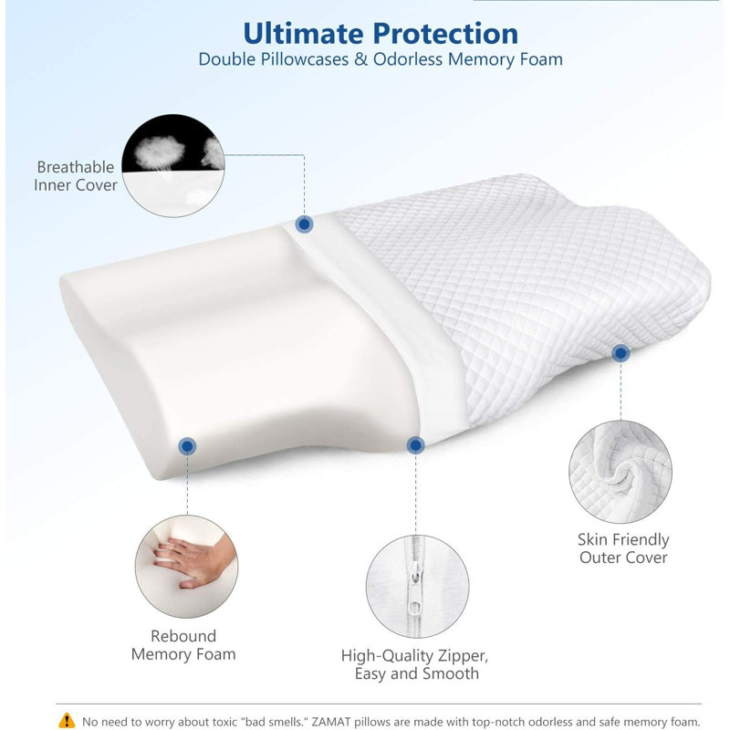 Lundgate Memory Foam Plush Support Pillow