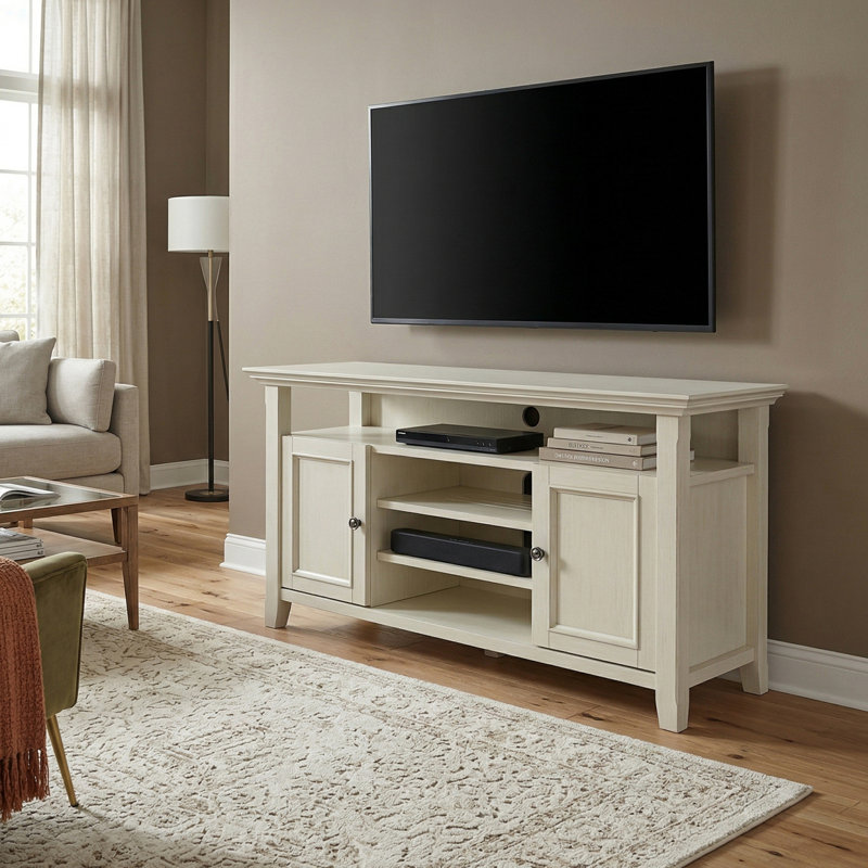 Meuble télé Amherst, Blanc antique