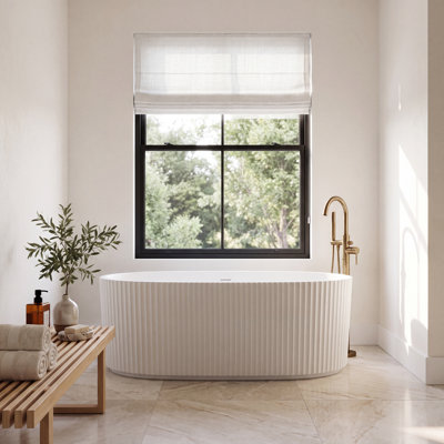 67" Freestanding Soaking Acrylic Bathtub