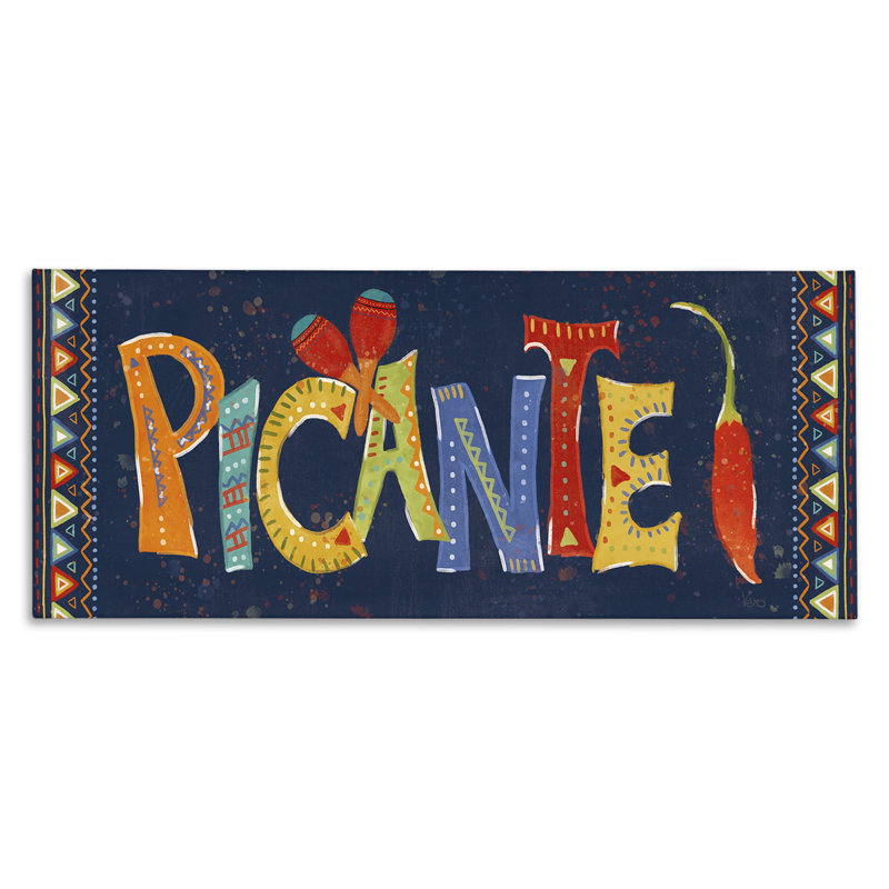 Art mural sur toile Picante con Pimiento Colorido par Veronique Charron, H 13 po x l 30 po