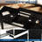 5-Piece Extendable Dining Table Set for 4-8 People, 63 Inch Kitchen Table with 2 Benches & 2 Stools, Space Saving Modern Dining Room Furniture, Easy Assembly Metal Frame - Black