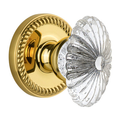 Grandeur Newport Rosette Double Dummy with Burgundy Crystal Door Knob