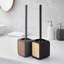 Brosse et support de toilette en caoutchouc et bois-113869119