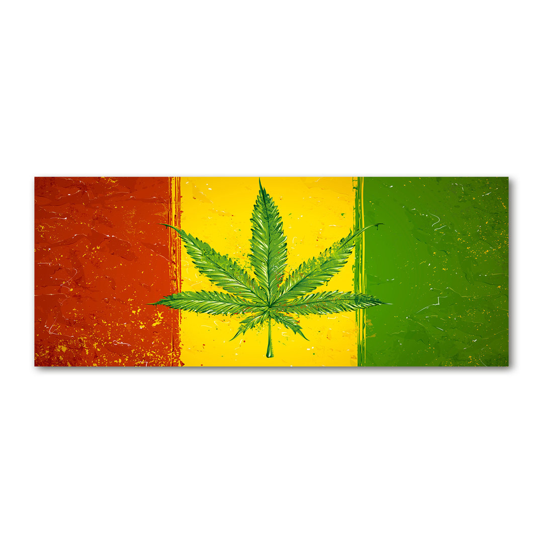 Leinwanddruck - Wandkunst - Drucke auf Leinwand - 125X50 Bildmotiv: Rasta-Flagge