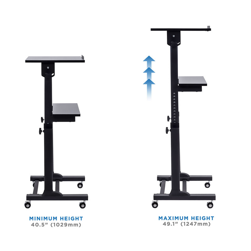 Mount-It! Height Adjustable Mobile Stand Up Desk, Portable Podium and Presentation Lectern