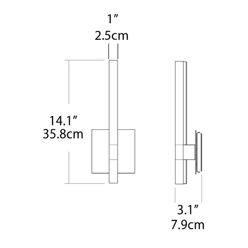 Lino 1 - Light LED Bath Sconce
