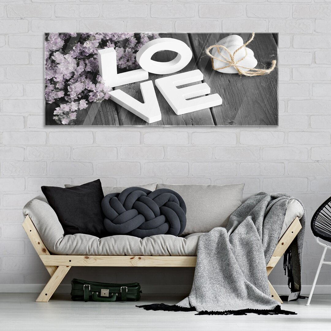 Love Letters Textual Art Print auf Glas