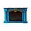 Foyer électrique bleu en bois massif
