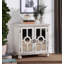 Armoire de rangement classique classique 1pc moderne avec commode décorative avec portes miroir et poignées suspendues-400224785