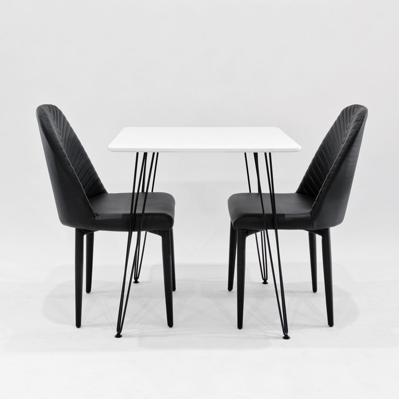 Maguire 2 - Person Dining Set, Black, White