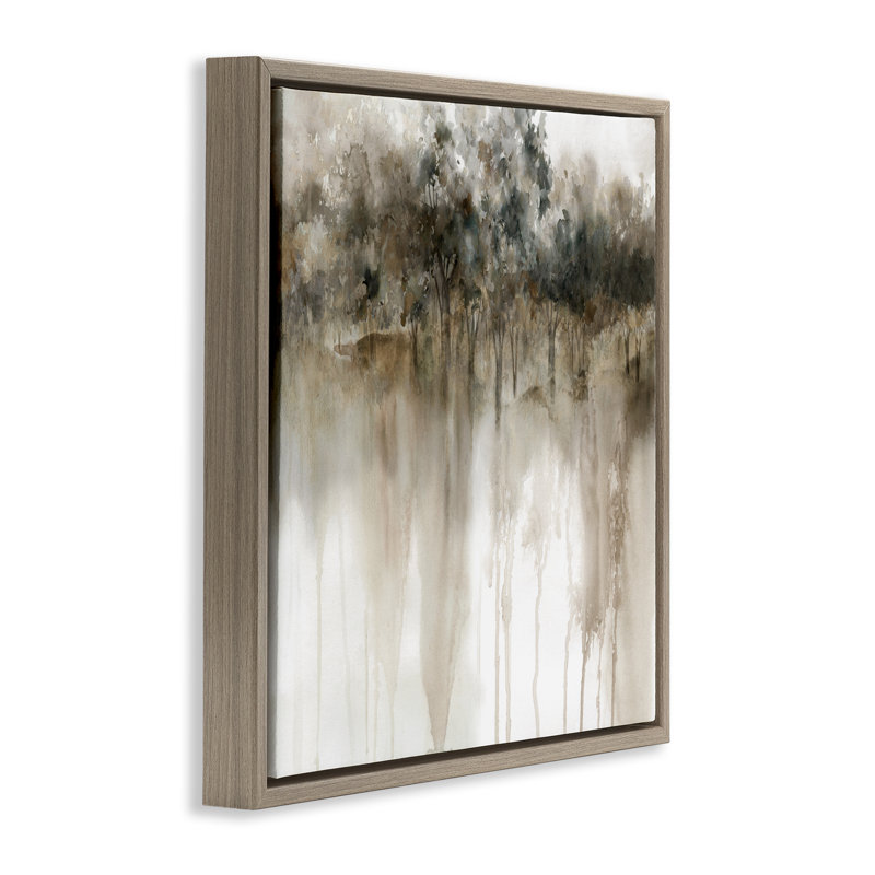 Cadre flottant Forest Edge Illusion, design par Carol Robinson, H 25 po x l 25 po, Cadre flottant orme Montalcino