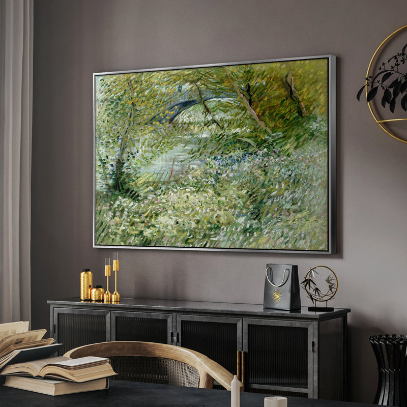 Paysage rétro-Lxxvi, H 27 po x l 41 po x P 2 po, Silver Floater Framed Canvas