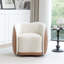 Fauteuil demi-tonneau pivotant en velours Aastha-238670027