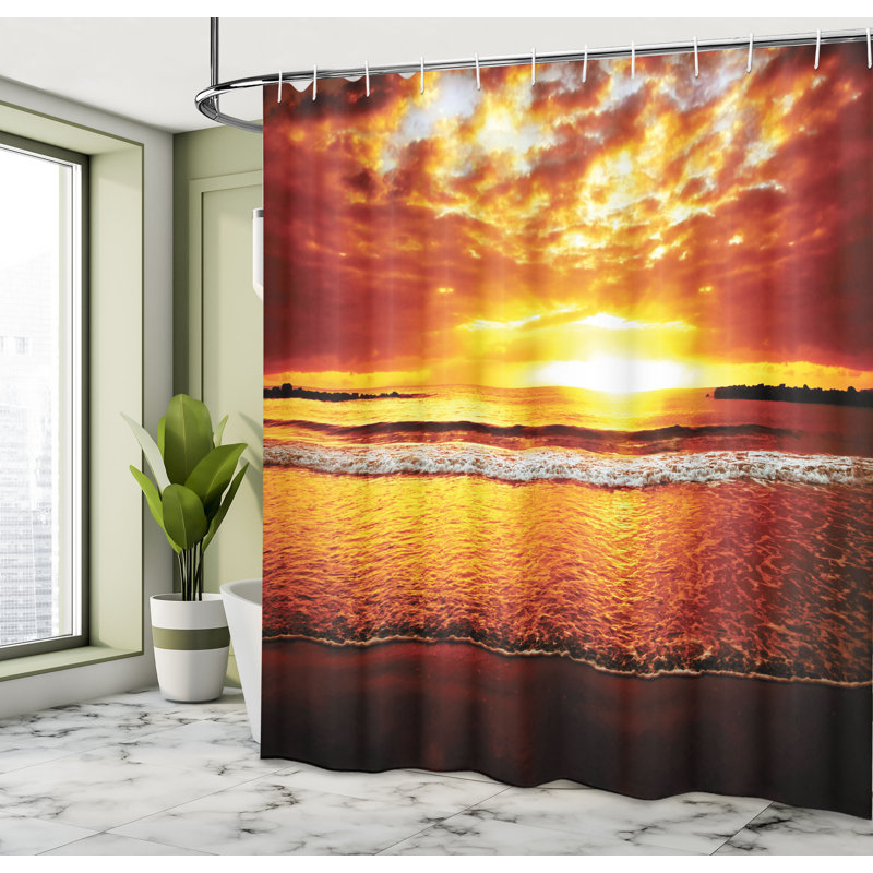 Shower Curtain with Hooks Included, 84"H x 69"W