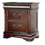 Table de chevet 1 pièce en bois de cerisier de style traditionnel, entièrement en bois massif, 2 tiroirs, tiroir supérieur caché, décoration élégante, table de chevet, chambre à coucher