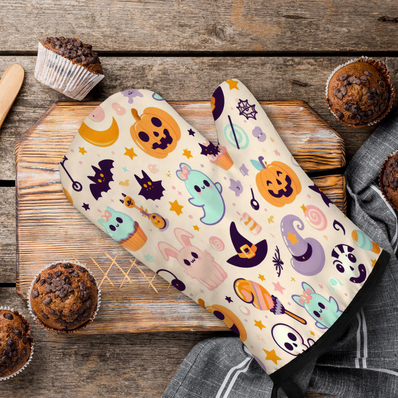 Light Ghost Parade Oven Mitt Cotton Twill