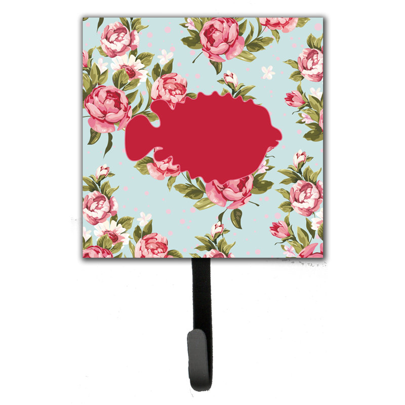 Porte-laisse de roses et crochet mural blowfish shabby