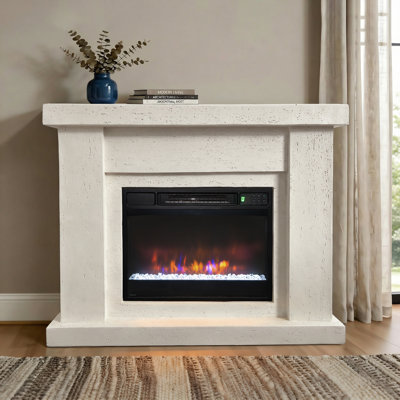 44.5"W Electric Fireplace & Mantel Package
