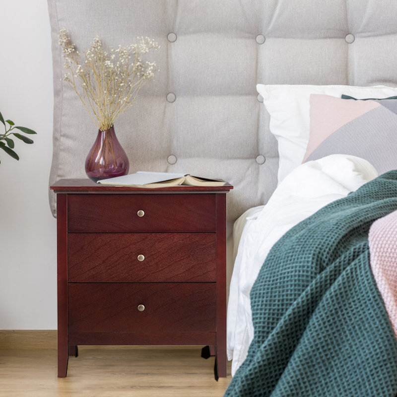 Abdulsalam 60cm W Bedside Table, Brown