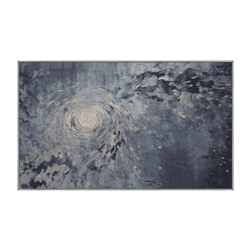 Machine Washable Gray Area Rug, Runner 2' x 4'