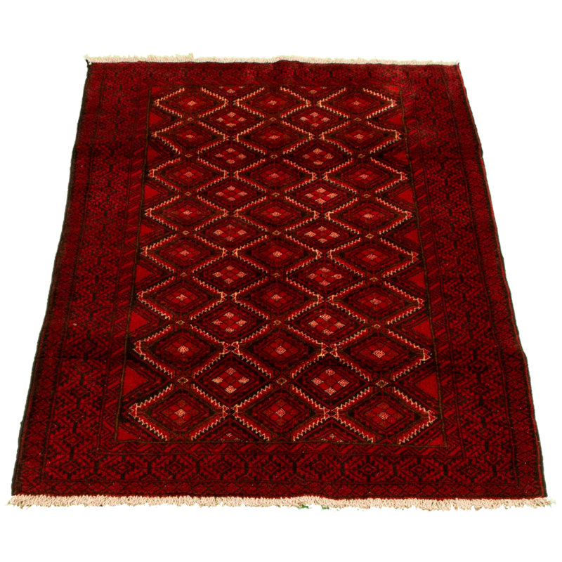 Tapis décoratif en laine noué à la main de conception unique 3 pi 5 po x 6 pi 3 po Boyana