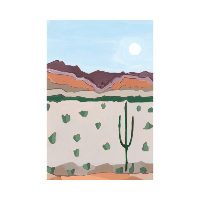 Moon Over Cactus, 2023 by Andrea Mejia - Gallery-Wrapped Canvas Giclée on Canvas, 66.04 cm H x 45.72 cm W  x  3.175 cm D